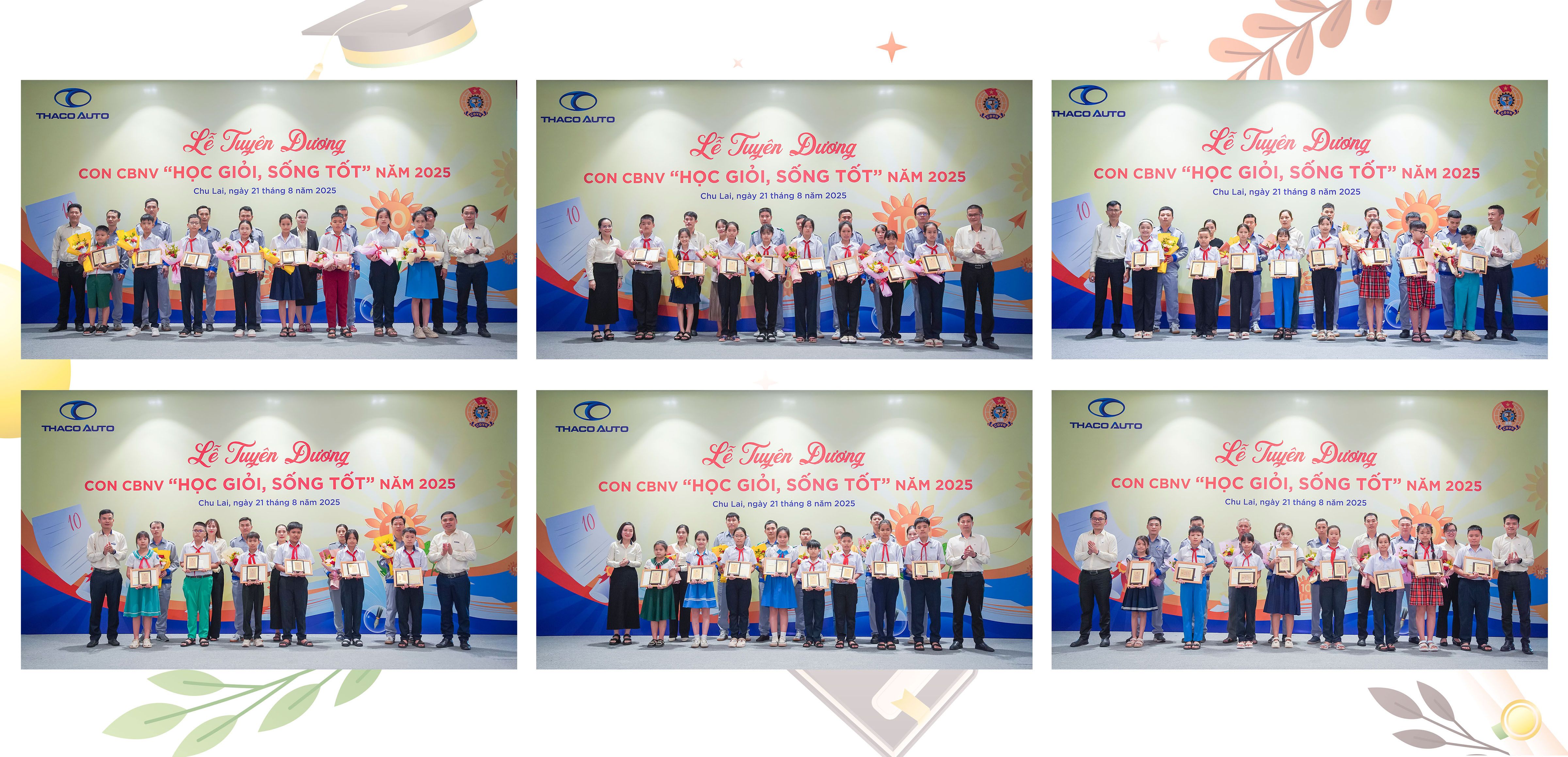 5. Ban Lãnh đạo Khối Sản xuất THACO AUTO trao thưởng cho các em
