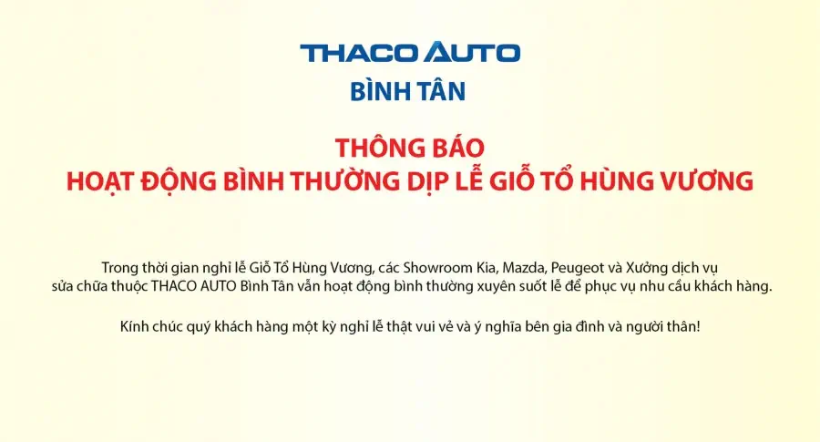 THÔNG BÁO HOẠT ĐỘNG BÌNH THƯỜNG DỊP LỄ GIỖ TỔ HÙNG VƯƠNG
