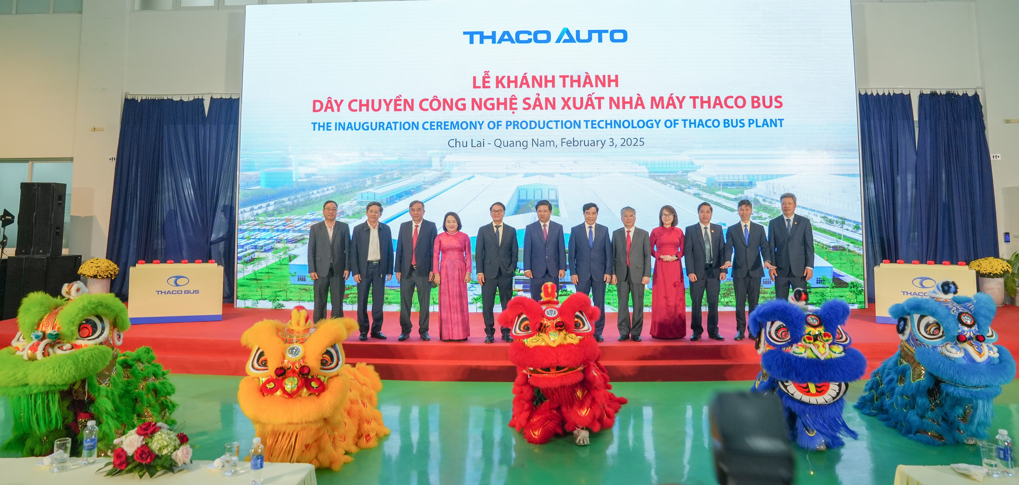 THACO AUTO khánh thành dây chuyền công nghệ sản xuất và ra mắt các dòng sản phẩm mới thương hiệu THACO Bus và THACO Truck