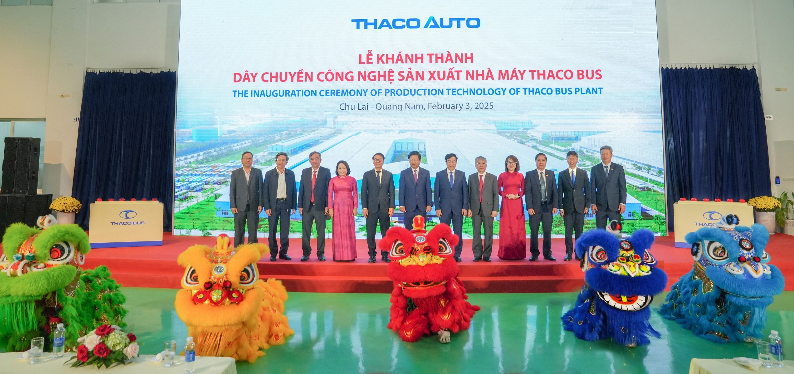 THACO AUTO khánh thành dây chuyền công nghệ sản xuất và ra mắt các dòng sản phẩm mới thương hiệu THACO Bus và THACO Tải