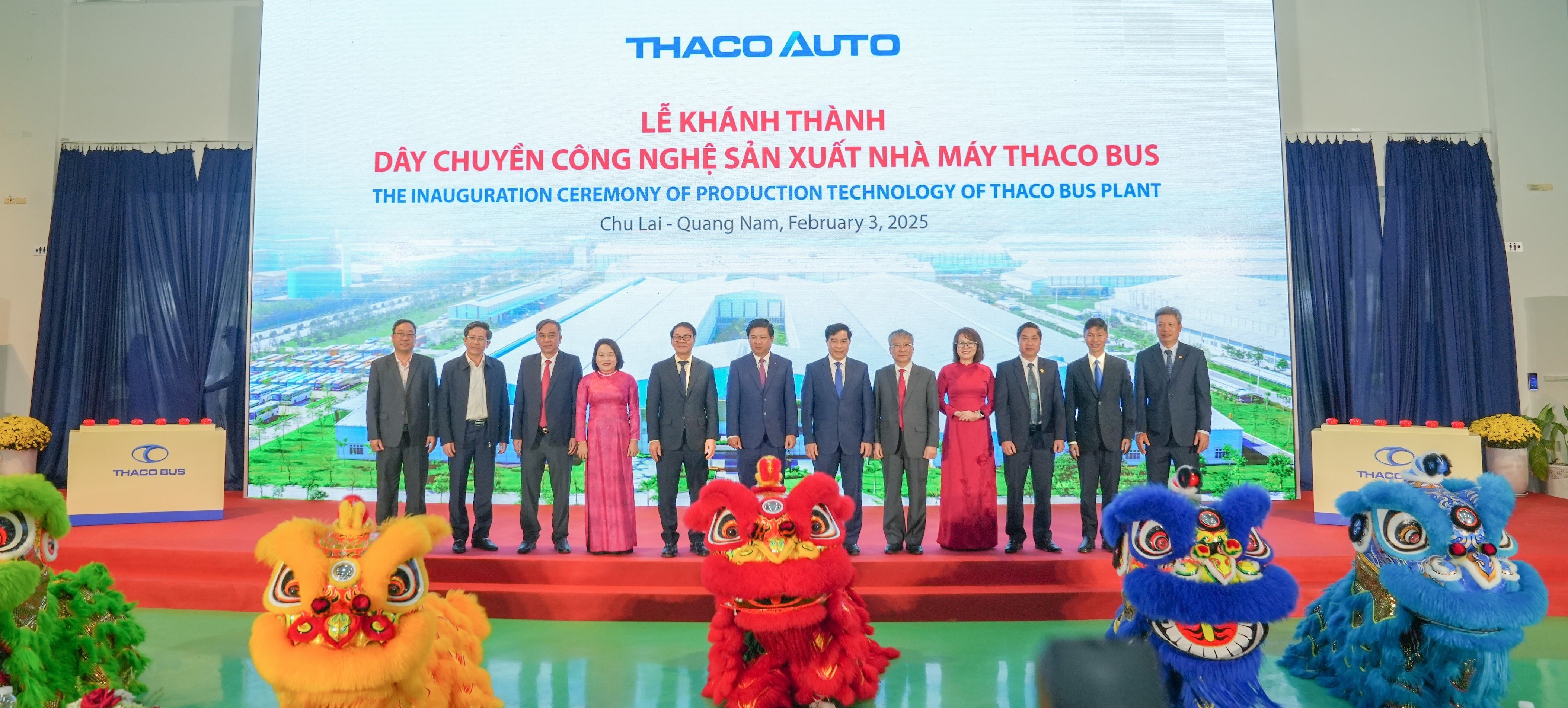 THACO AUTO khánh thành dây chuyền công nghệ sản xuất và ra mắt các dòng sản phẩm mới thương hiệu THACO Bus và THACO Truck