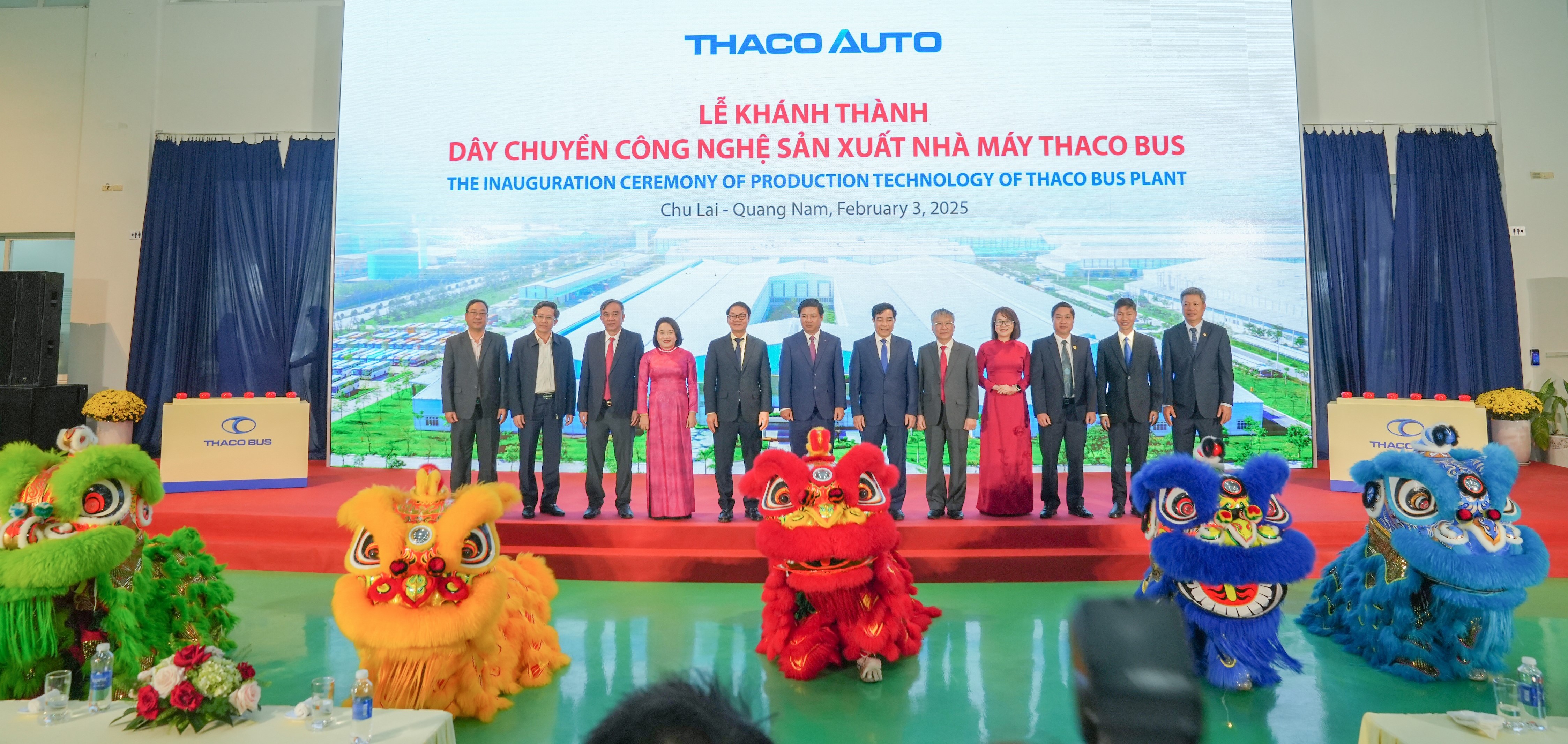 THACO AUTO khánh thành dây chuyền công nghệ sản xuất và ra mắt các dòng sản phẩm mới thương hiệu THACO Bus và THACO Truck