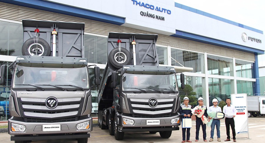 THACO AUTO Quảng Nam bàn giao 02 xe ben nặng Foton Auman ETX D300 cho quý khách hàng Công ty Comin An An Hòa