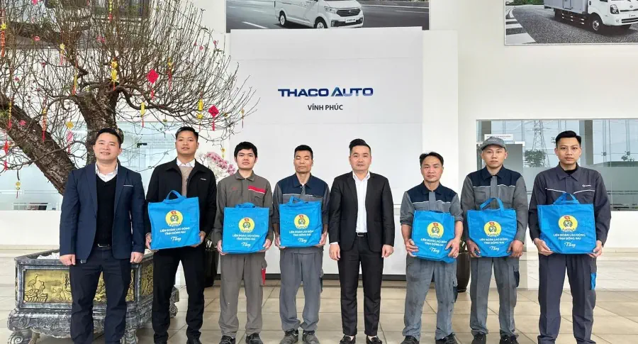 CÔNG ĐOÀN BỘ PHẬN THACO AUTO VĨNH PHÚC TRAO TẶNG QUÀ TẾT CHO ĐOÀN VIÊN, NGƯỜI LAO ĐỘNG