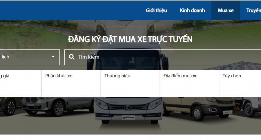 TRẢI NGHIỆM TÍNH NĂNG ĐẶT MUA XE TRỰC TUYẾN TRÊN WEBSITE THACO AUTO VĨNH PHÚC