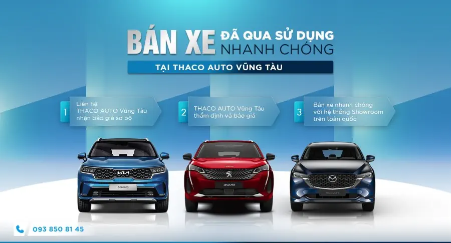 Bán xe đã qua sử dụng nhanh chóng tại THACO AUTO Vũng Tàu