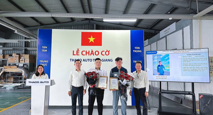 THACO AUTO Tiền Giang phát huy nét đẹp văn hoá Lễ chào cờ đầu tháng